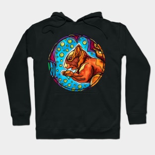 Red squirrel stealing a blue crypto diamond Hoodie